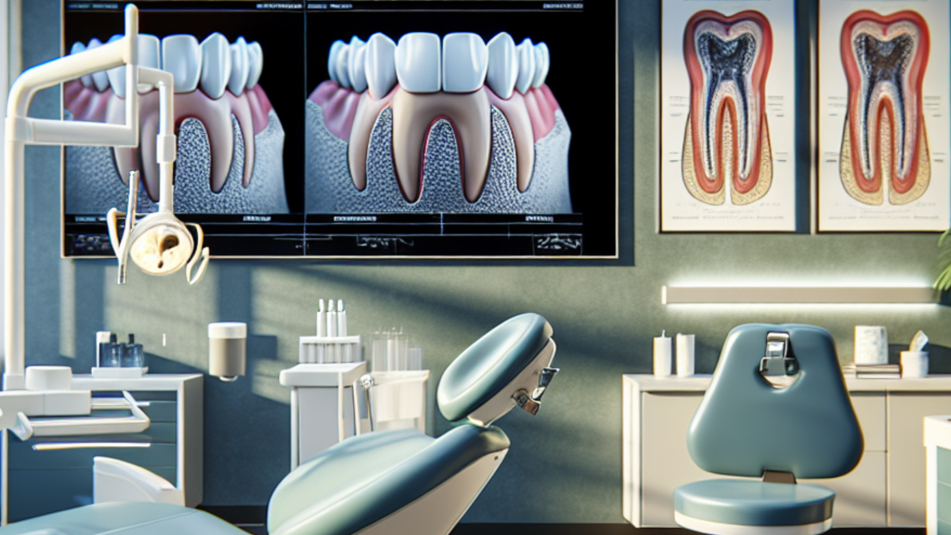 a dental office with dental tools