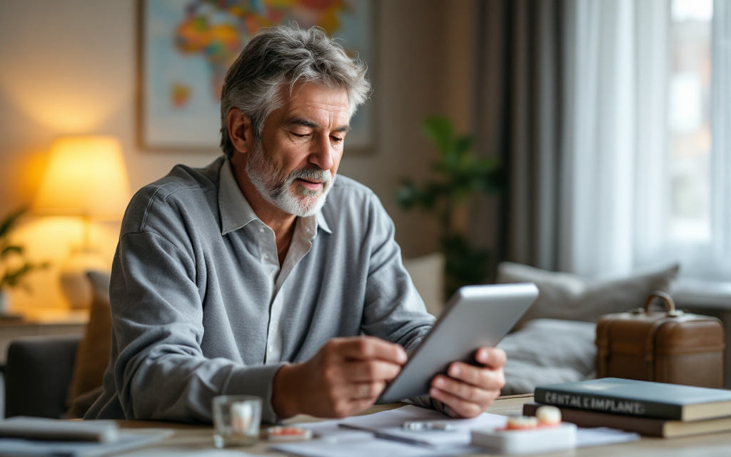 a man looking at a tablet